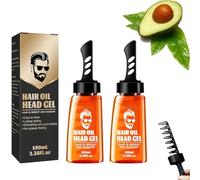 Men's styling gel, two-in-one hair wax gel, with comb, hair oil gel, men's strong and long-lasting styling gel, moisturizing and lasting, fast styling, suitable for all hair types