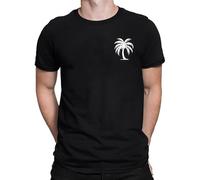 Men's Stylish Short Sleeve T-Shirt Plain Hawaii Print Cotton Personality Breathable Tee Top Soft Lightweight Summer Beach Vacation Casual Daily Outdoor Top (A-1-Black, XXXL)