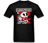 Men's Subhumans Custom Cool Tee Shirts Black(Medium)