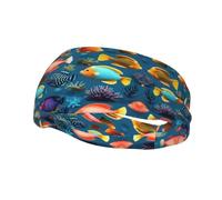 Men's Submarine Reef Fish Sports Headband, Breathable Sweatband, Suitable for Running, Fitness, Unisex Elastic Headband