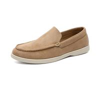 Men's Suede Loafers Shoes Slip-On Driving Shoes Flat Comfortable Classic British Design Breathable Comfortable Casual & Business Footwear Beige