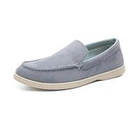 Men's Suede Loafers Shoes Slip-On Driving Shoes Flat Comfortable Classic British Design Breathable Comfortable Casual & Business Footwear Blue