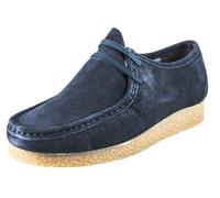 Men's Suede Moccasin Shoes, Memory Foam Comfort, Lace-Up, Black, Navy, Tan (Navy, UK Footwear Size System, Adult, Men, Numeric, Medium, 12)