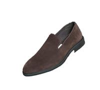 Mens Suede Pointed Toe Loafers Slip On Dress Shoes with Red Sole British Style Driving Shoes for Men Fashion Forward Footwear(Brown,8.5)