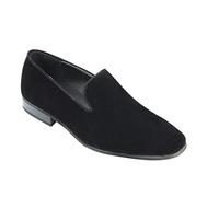 Mens Suede & Shiny Patent Leather Line Slip on Loafers Casual MOD Driving Shoes