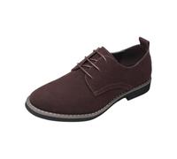 Men's Suede Traditional Shoes Large Sizes Traditional Modern Flat | Men's elegant comfortable leather shoes with embroidery lace-up business lace shoes for Oktoberfest and Bavarian