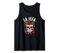 Mens Sugar Skull La Jefa Women The Boss Dia De Los Muertos Tank Top