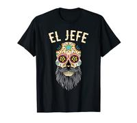 Mens Sugar Skull Shirt Men Dia De Los Muertos El Jefe T-Shirt