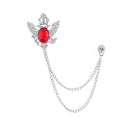 Men's suit brooches Retro Tassel Crystal Bird Wing Brooch for Unisex Double Hawk Head Crown Lapel Accessories(XZ1899-6)
