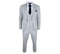 TruClothing IM3 - Men's Grey Checked Tailored Fit Suit - 46" Jacket 40" Trousers