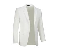 Mens Suit Jackets Casual Two Button Slim Fit Blazers Suit Separates Coat Sport Coats with Pockets for Wedding Prom Party, Ivory, XXL