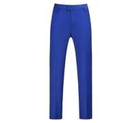 Mens Suit Pants Oxford Chino Flat-Front Golf Rugby Trousers Elasticated Waist Button Strap Smart Casual Business Office Work Pants Formal Dress Pants with Pockets Blue