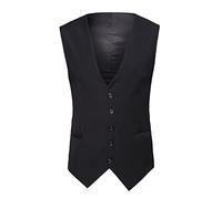 Men's Suit Vest V Neck Silm Fit Solid Formal Suit Waist Coat Lightweight For Wedding Prom Business Stocking Sock (Black, M)
