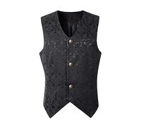 Men's Suit, Victorian Court Suit Vest, Sleeveless, Gothic Costume Vest, Black, Medieval Suit, Steampunk Gilet, Halloween Costume, Western Costume Vests for Men, Wedding