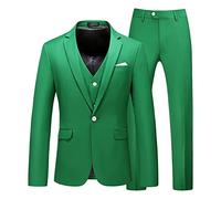 Mens Suits 2 Piece Double Breasted Blazer and Pants Tuxedo Suit Set Slim Fit Wedding Business Party Formal Dress Sets (Green,M)