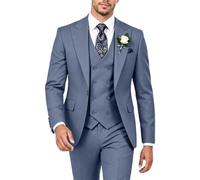 Mens Suits 3 Piece Double Breasted Slim Fit Suit Mens Wedding Prom Tuxedo | Groomsmen Suit for Men,Blazer Vest Pants Set,Mens Formal Party Dinner Homecoming Business Work Outfit,Adjustable Waist