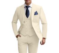 Mens Suits 3 Piece Double Breasted Slim Fit Suit Mens Wedding Prom Tuxedo | Groomsmen Suit for Men,Blazer Vest Pants Set,Mens Formal Party Dinner Homecoming Business Work Outfit,Adjustable Waist