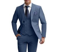Mens Suits 3 Piece Double Breasted Slim Fit Suit Mens Wedding Prom Tuxedo | Groomsmen Suit for Men,Blazer Vest Pants Set,Mens Formal Party Dinner Homecoming Business Work Outfit,Adjustable Waist