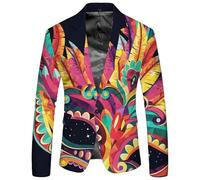 Men's Suits, Stylish Men's St Patricks Day Celebration Jacket Featuring Decorative Buttons And Functional Pockets For Festive Occasions