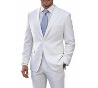 Men's Suits,Wedding Suit for men,2 Piece Tuxedo Prom Slim Fit Suit with Tie, White, M