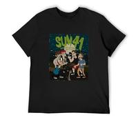 Men's Sum Cartoon 41 T-Shirt Printed Unisex Graphic Tee Men's T Shirt Black XL