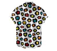 Mens Summer Beach Hawaiian Shirts Hawaiian Palm Tree Caribbean Funny Tropical Shirt Plus Size Short Sleeve Button Down Lapel Cruise Party Casual 80S Shirt Loose Fit Bowling Sporty White