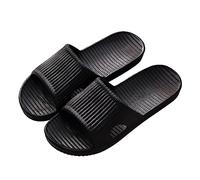 Men's Summer Beach Slippers Slide Comfortable Breathable Non-Slip, Black, 6 UK