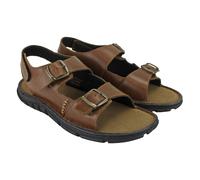 DUNLOP Mens Mule Open Toe Leather Sandals Comfy Slip On Summer Beach Sandals (Tan, UK Footwear Size System, Adult, Men, Numeric, Medium, 10)
