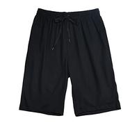 Men's Summer Casual Fashion Solid Color Shorts Drawstring Shorts Long Compression Shorts Men Mens Elastic Waist Shorts for Seniors Black