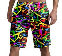 Mens Summer Cotton Shorts 2026 Solid Color Rainbow Pants Gay Short for Men Pride Shorts with Drawstring Elasticated Waist Sports Short Casual Loose Summer Beach Trousers