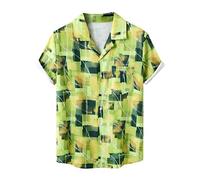 Mens Summer Fashion Casual Print Seaside Beach Lapel Button Lots of Colors T Shirt Shirt Short Sleeve Shirt White T Shirt Men V Neck Mens Clothing Sale Clearance UK