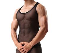 Men's Summer Fashion Tank Tops Sleeveless Compression Shirt Square Cut Muscle A-Shirts, Style-1-black, Large