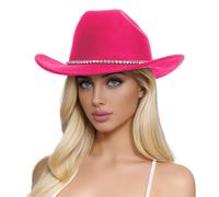 Men's Summer Glitter Silver Black Cowboy Hats for Women Western Sparkly Rhinestone Hat for Women Sun Hat Lightweight Child, Hot Pink, One Size