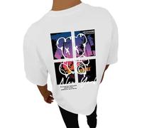 Mens Summer Graphic Tees Shirts for Men Short Sleeve 2025 Casual Running Tops Trendy Crewneck Tee Shirts Loose Cute Designer Beach T Shirts Going Out Tshirt Men's White