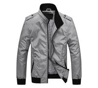 Mens Summer Jackets Casual Smart Jacket Water-Resistant with Multi Pockets Lightweight Laydown/lapel Collar Bomber Spring Light Thin Windbreaker for All Season