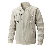 Mens Summer Jackets Lightweight Windbreaker Jacket, Relaxed and Street Trend Soft Skin-Friendly Classic Fashion Utility Style Just Needed In the Transition Season