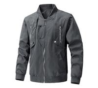 Mens Summer Jackets Lightweight Windbreaker Jacket, Relaxed and Street Trend Soft Skin-Friendly Classic Fashion Utility Style Just Needed In the Transition Season