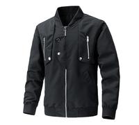Mens Summer Jackets Lightweight Windbreaker Jacket, Relaxed and Street Trend Soft Skin-Friendly Classic Fashion Utility Style Just Needed In the Transition Season