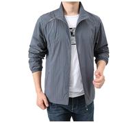 Mens Summer Jackets Water-Resistant Lightweight Windbreaker Laydown/lapel Collar Casual Smart Jacket Spring Light Thin with Multi Pockets Bomber for All Season