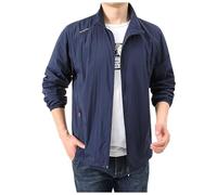Mens Summer Jackets Water-Resistant Lightweight Windbreaker Laydown/lapel Collar Casual Smart Jacket Spring Light Thin with Multi Pockets Bomber for All Season