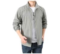 Mens Summer Jackets Water-Resistant Lightweight Windbreaker Laydown/lapel Collar Casual Smart Jacket Spring Light Thin with Multi Pockets Bomber for All Season