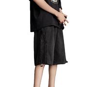 Mens Summer Jean Shorts, Shorts Men Run, Elasticated Waist with Drawstring Shorts Multi-Pockets Knee Length Summer Turn Roll Up Shorts Vintage Streetwear Summer