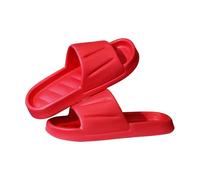 Men's Summer Leather Slippers, Non-Slip Slippers, Open Toe Breathable Bathing Shoes, Soft Soles, Bathing Slippers, Comfortable Slippers, Lightweight Slippers, Casual Shower Shoes, red, 6 UK