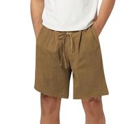 Men's Summer Loose Casual Linen Shorts with Pockets Elasticated Waist Jogger Short Straight-Fit Breathable Halfpants Large Size Summer Lounge Trunks Plain Lightweight Comfort Pant S-5Xl Gold