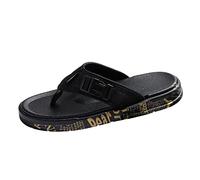 Men's Summer New Indoor and Outdoor Beach Korean Fashion EVA Flip Flop for Indoor & Outdoor Holiday Summer Vocation (Black, 6)