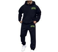 Mens Summer Outfits 2 Piece Y2K Jogging Suit 2 Piece Autumn Light Tracksuit Sports Suit Tracksuit Unisex Jogging Suit Set with Hoodie and Pants Jogger Set Autumn Outfits Dark Blue