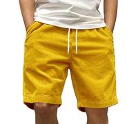Men's Summer Plain Corduroy Shorts Ribbed Knitted Shorts Men's Swimming Trunks Swimming Shorts Board Shorts Wide Leg Trousers Holiday Beach Shorts Men's Plain Cord Shorts, yellow, XL