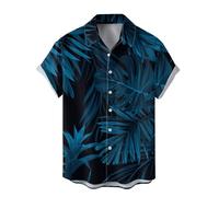 Mens Summer Shirts,Mens Summer Fashion Digital 3D Printed Short Sleeved Lapel Button Down Shirt Top