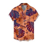 Mens Summer Shirts,Mens Summer Fashion Digital 3D Printed Short Sleeved Lapel Button Down Shirt Top