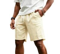 Men's Summer Shorts Casual Comfortable Fashion Stripes Chino Shorts with Pockets for Golfing Walking Daily, S-4XL